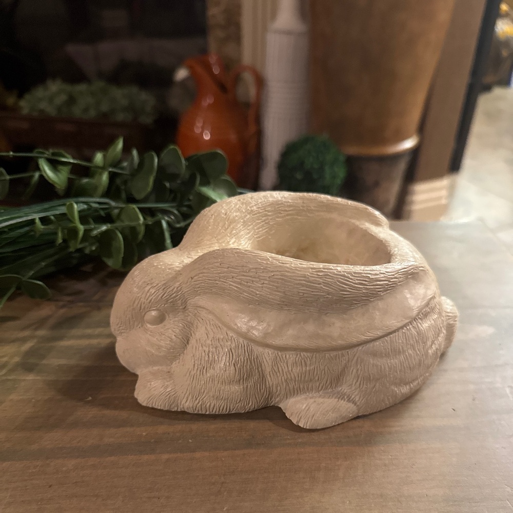 Rabbit Candle Holder or planter. Great spring or Easter decoration.